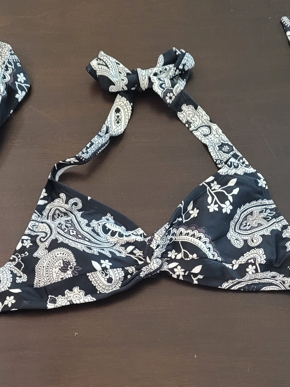 Converse Black and White Paisley Halter Bikini Top